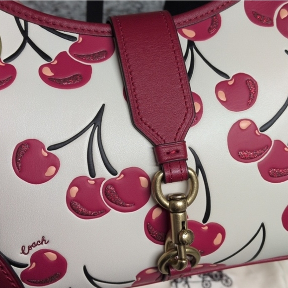 Coach Cherry Hamptons Hobo Leather Shoulder Bag And Wallet Matching Set - Picture 3 of 14